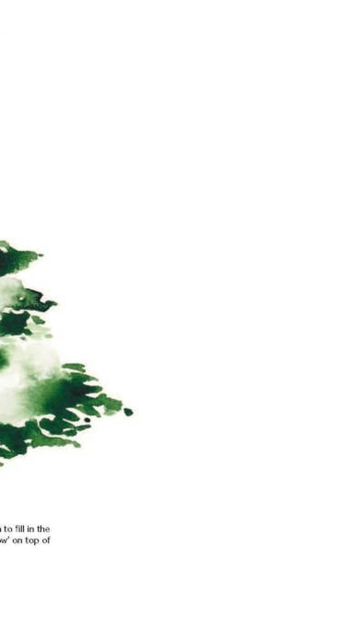 Green pine tree watercolor painting on white paper