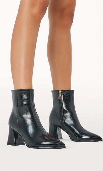Caden Patent Leather Booties - Shoes
