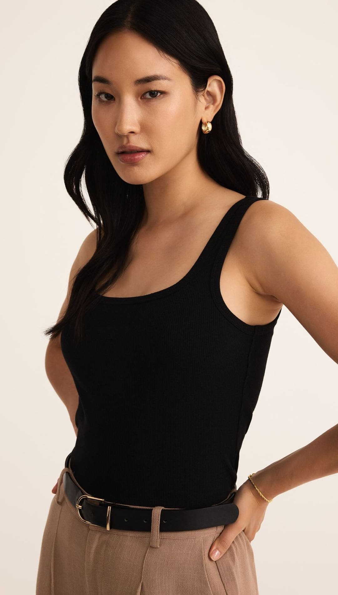 Black tank top.