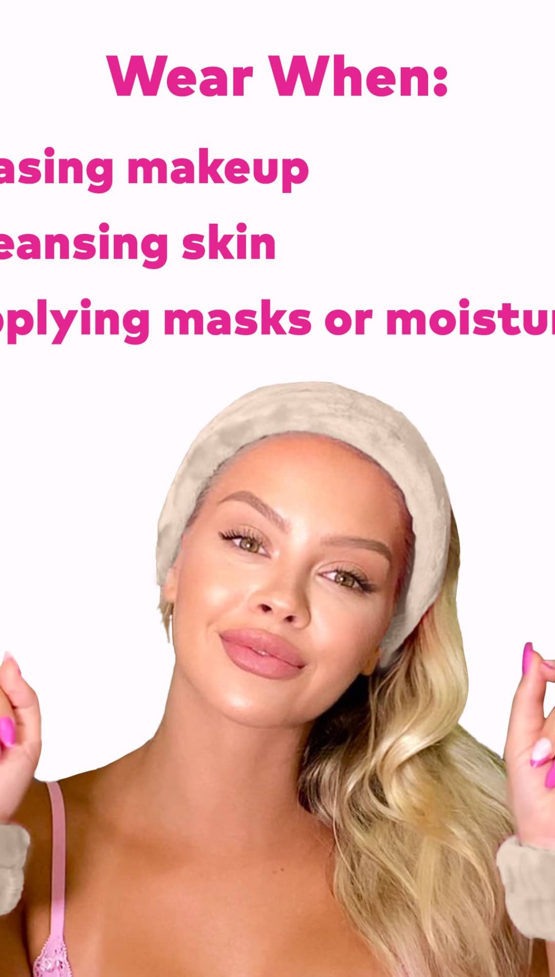 Beige and white plush wrist cuffs with a soft, fuzzy texture.