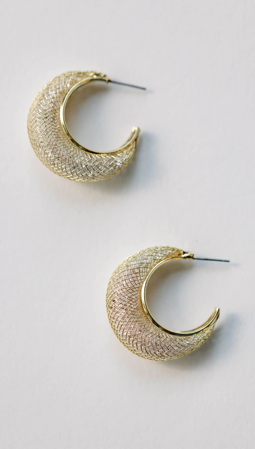Gold Mesh Hoop Earrings - 260 Jewelry
