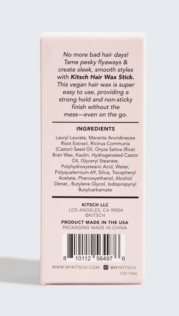 Pink hair wax stick with natural ingredients and a sleek design.