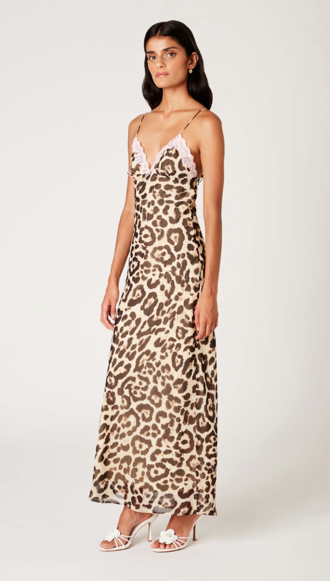 Leopard print maxi dress.