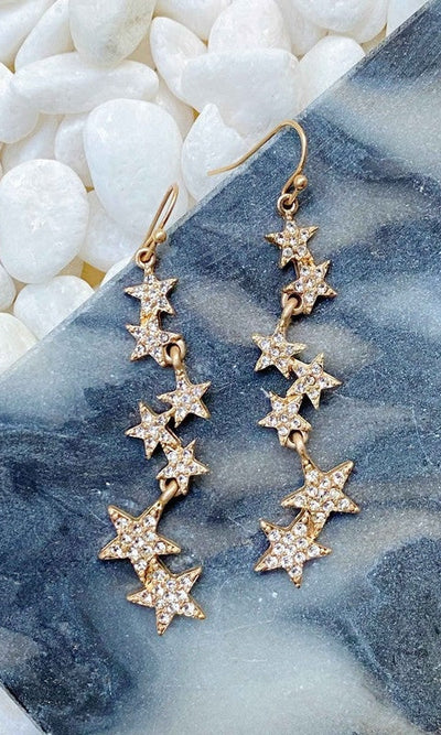 Line Dancing Star Earrings - Jewelry