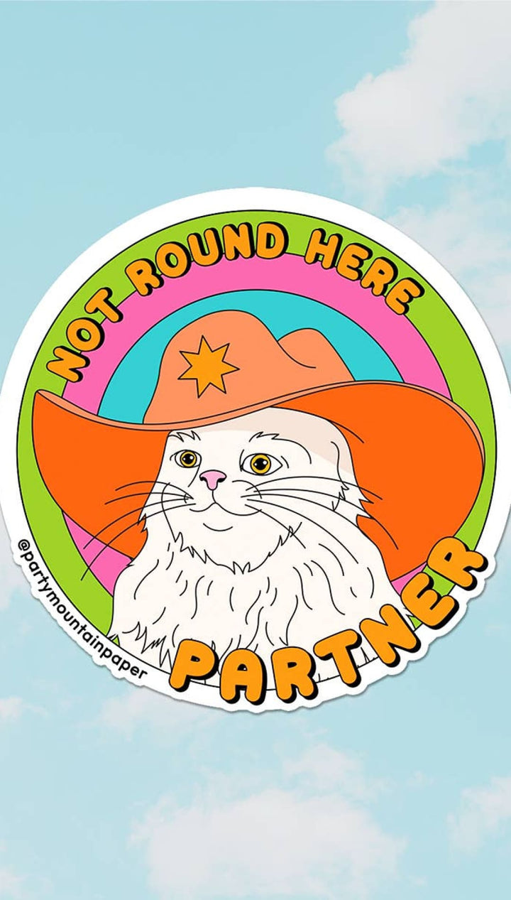 Cowboy cat sticker.