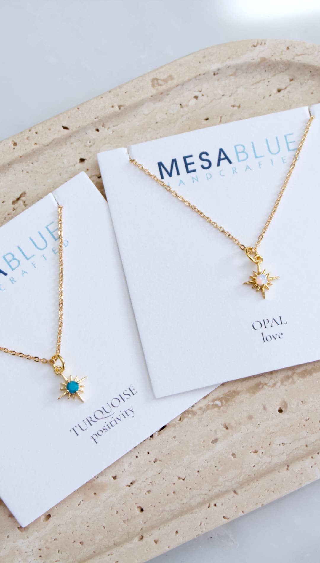 Two delicate necklaces.