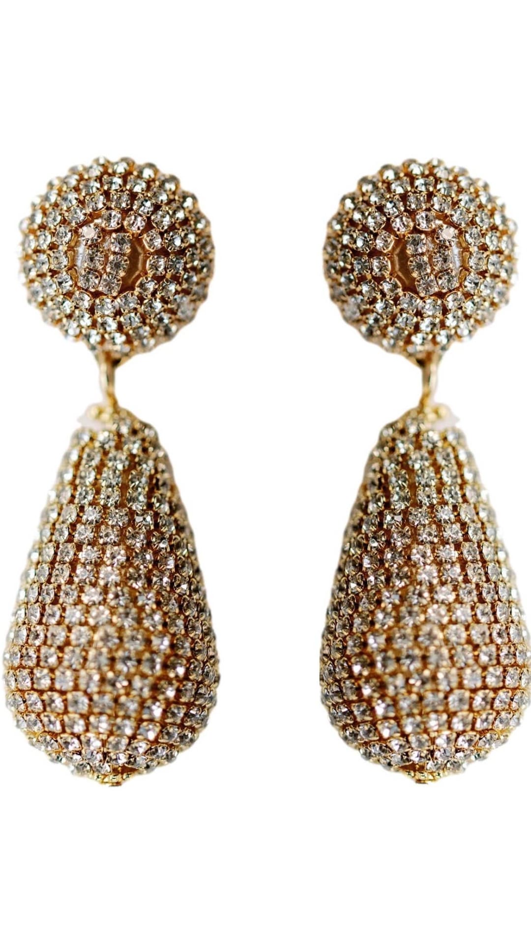 Rhinestone Wrapped Lido Drop Holiday Statement Earrings - 260 Jewelry