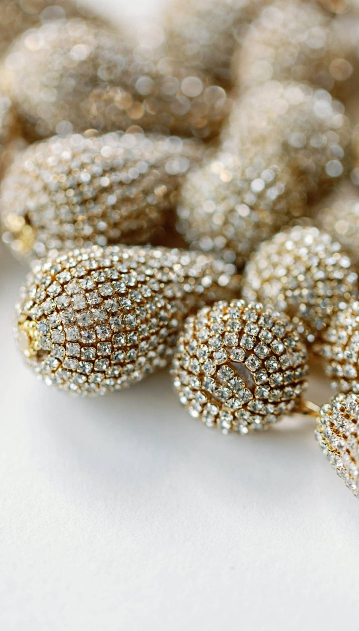 Rhinestone Wrapped Lido Drop Holiday Statement Earrings - 260 Jewelry