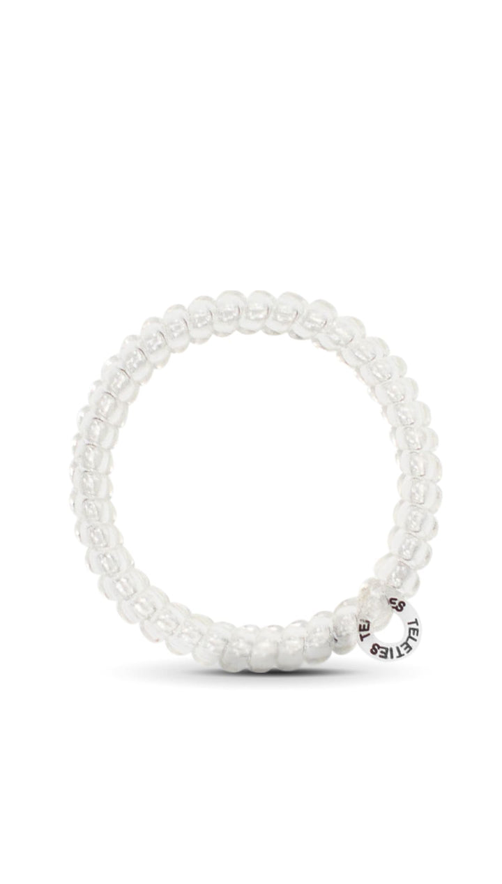 White beaded bracelet with silver clasp