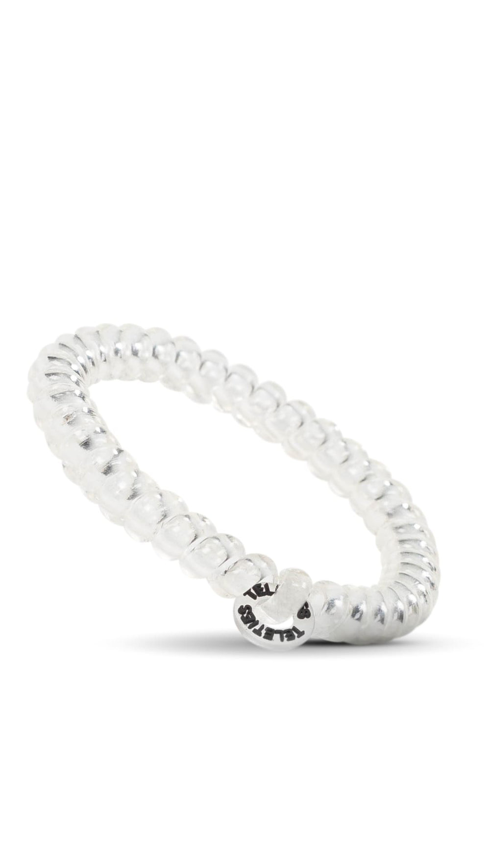 White coiled cord bracelet with ’the north face’ text