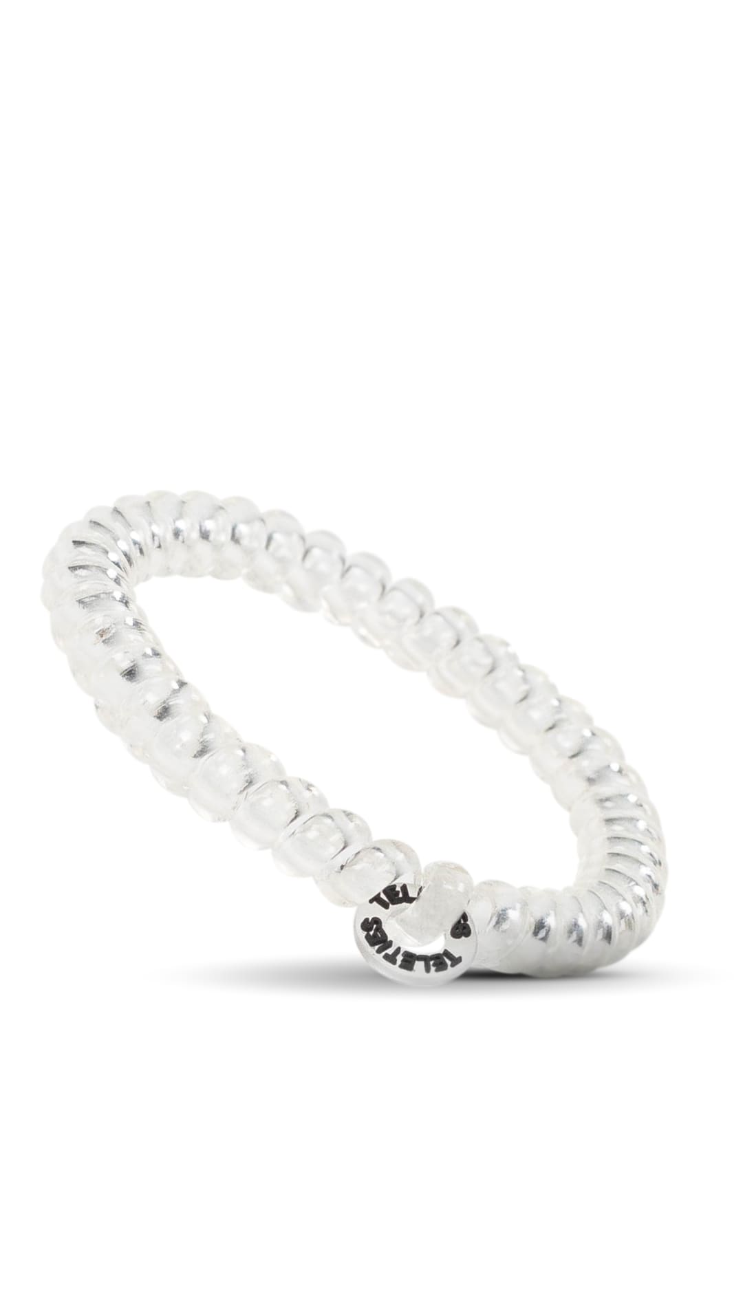 White coiled cord bracelet with ’the north face’ text