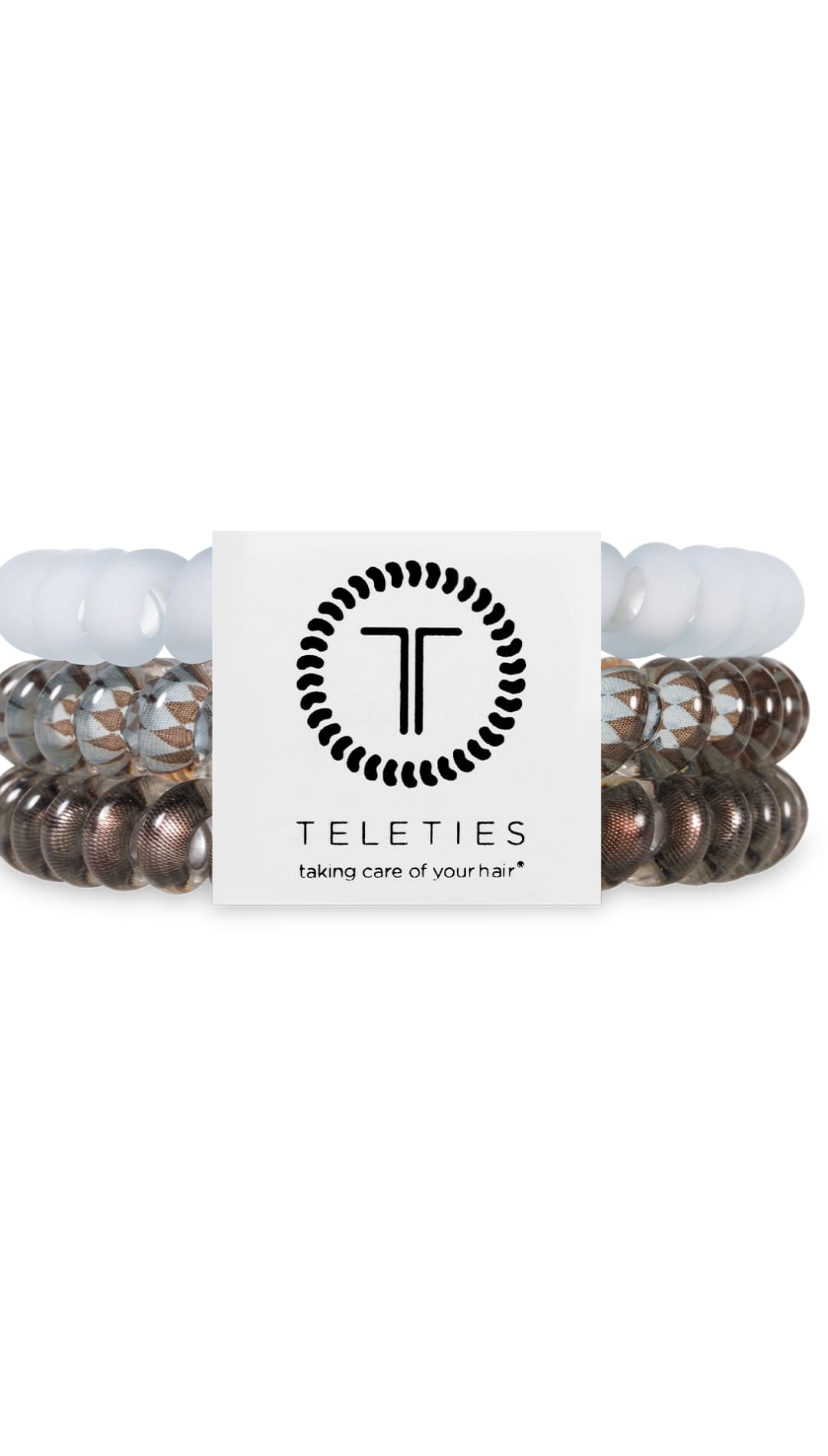 Silver and gold teleties hair ties set of 3