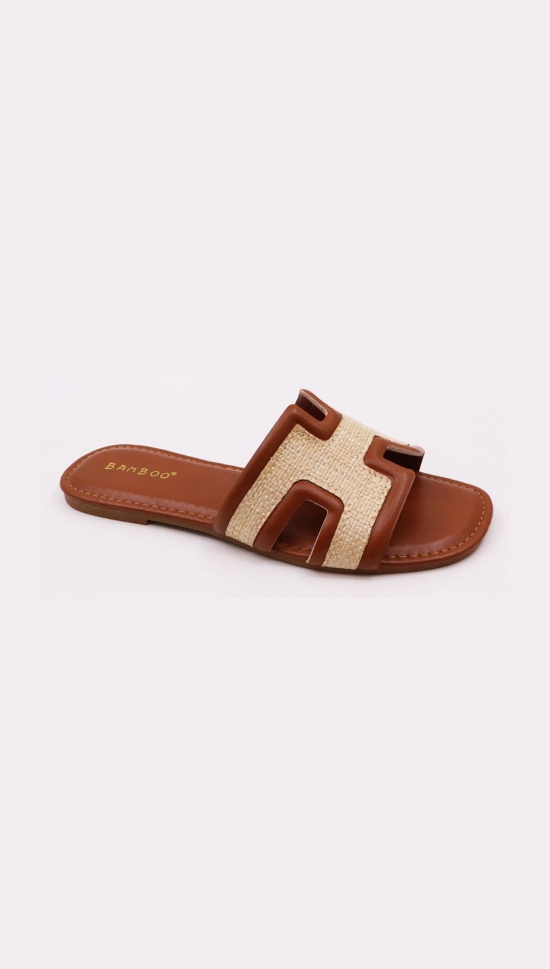 Brown and beige sandal.