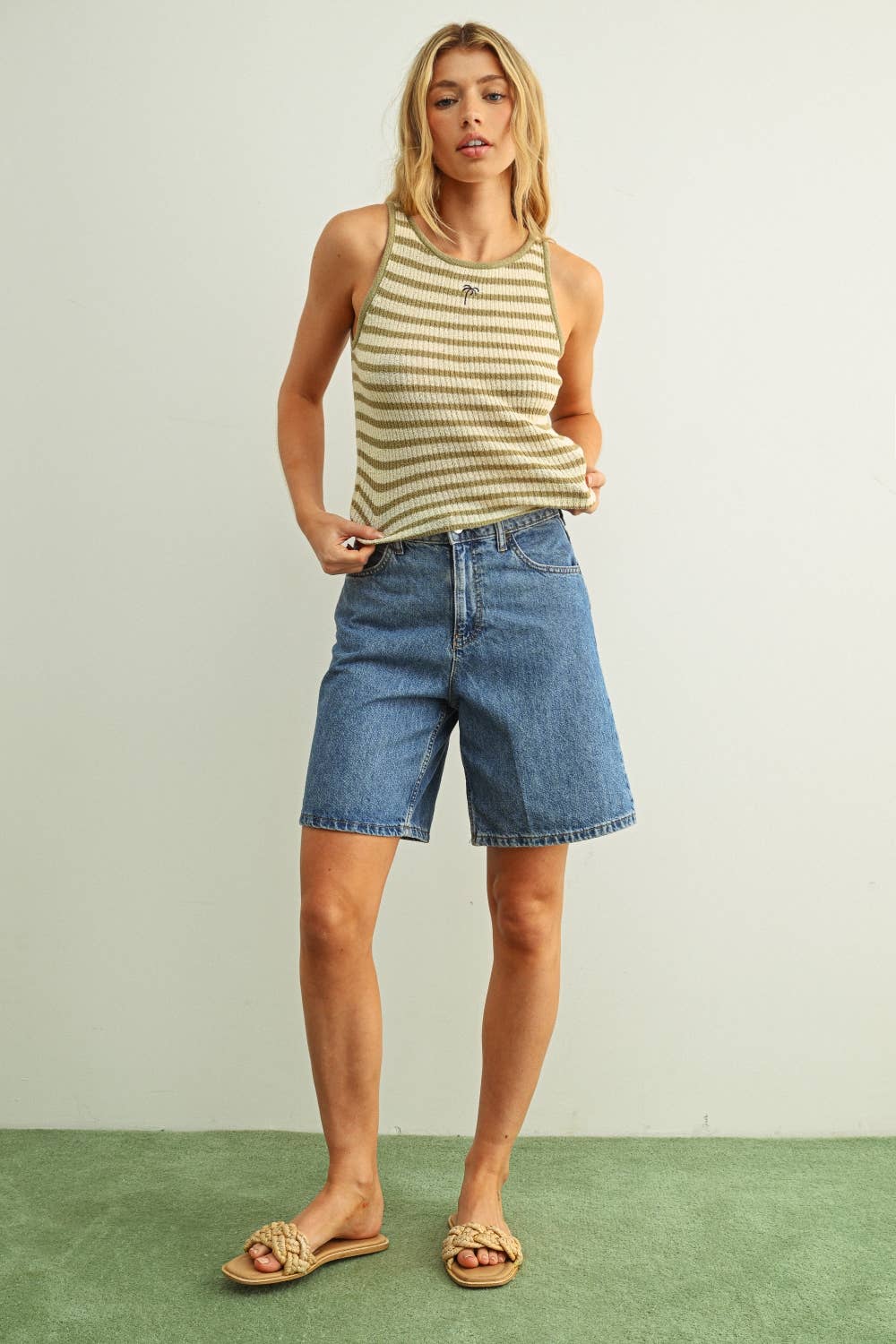 Under The Palm Stripe Tank