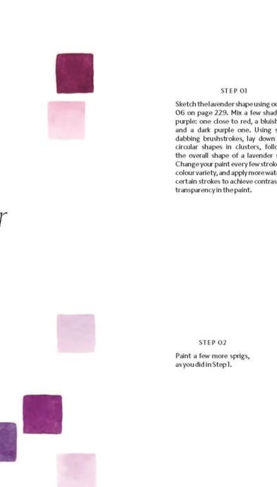 Lavender floral wall art print with soft pastel hues and delicate petals on a textured paper background.