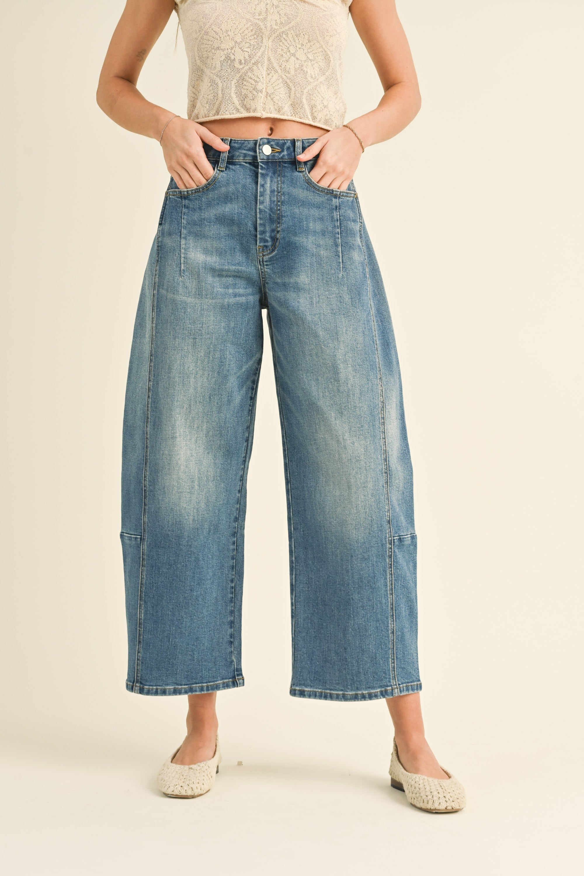 Sophia Stretch Barrel Jeans