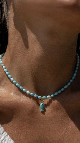 Cassis Pendant Necklace - Blue