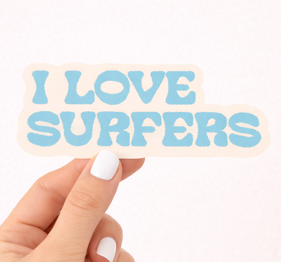 I Love Surfers Sticker
