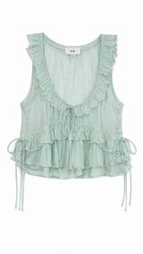 Caprice Sheer Mint Ruffle Top