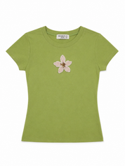 Lily Flower Beaded Tee