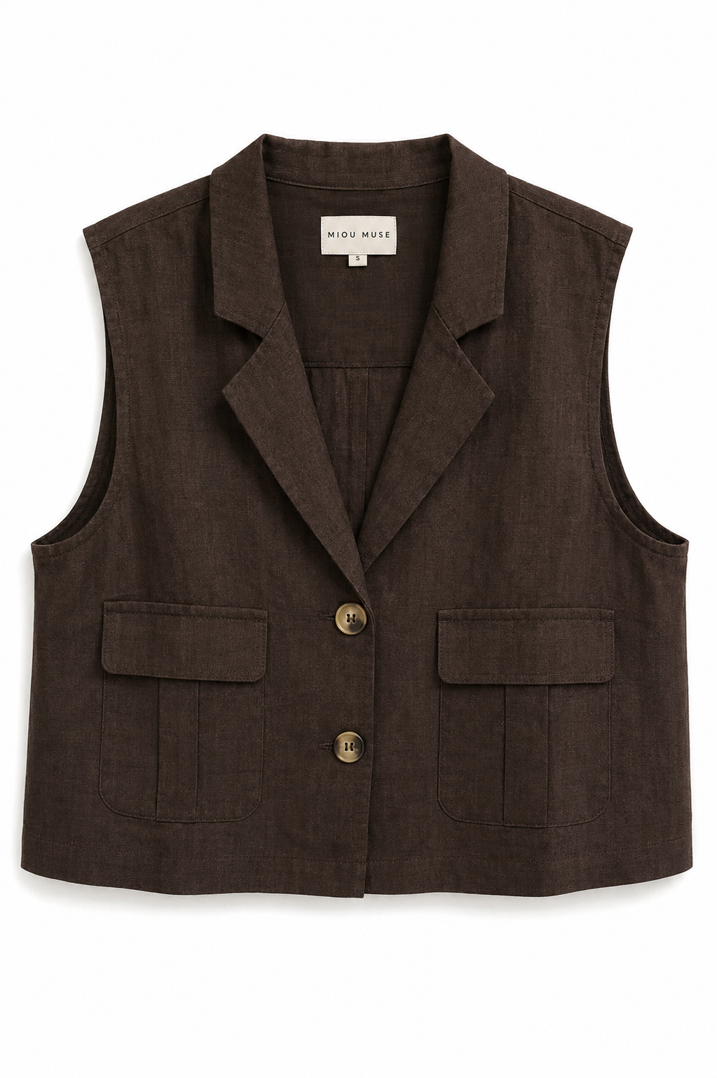 Tulum Linen Top - Brown