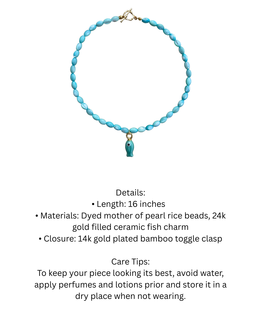 Cassis Pendant Necklace - Blue