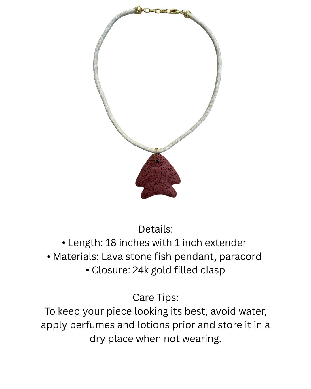 Portofino Lava Fish Necklace