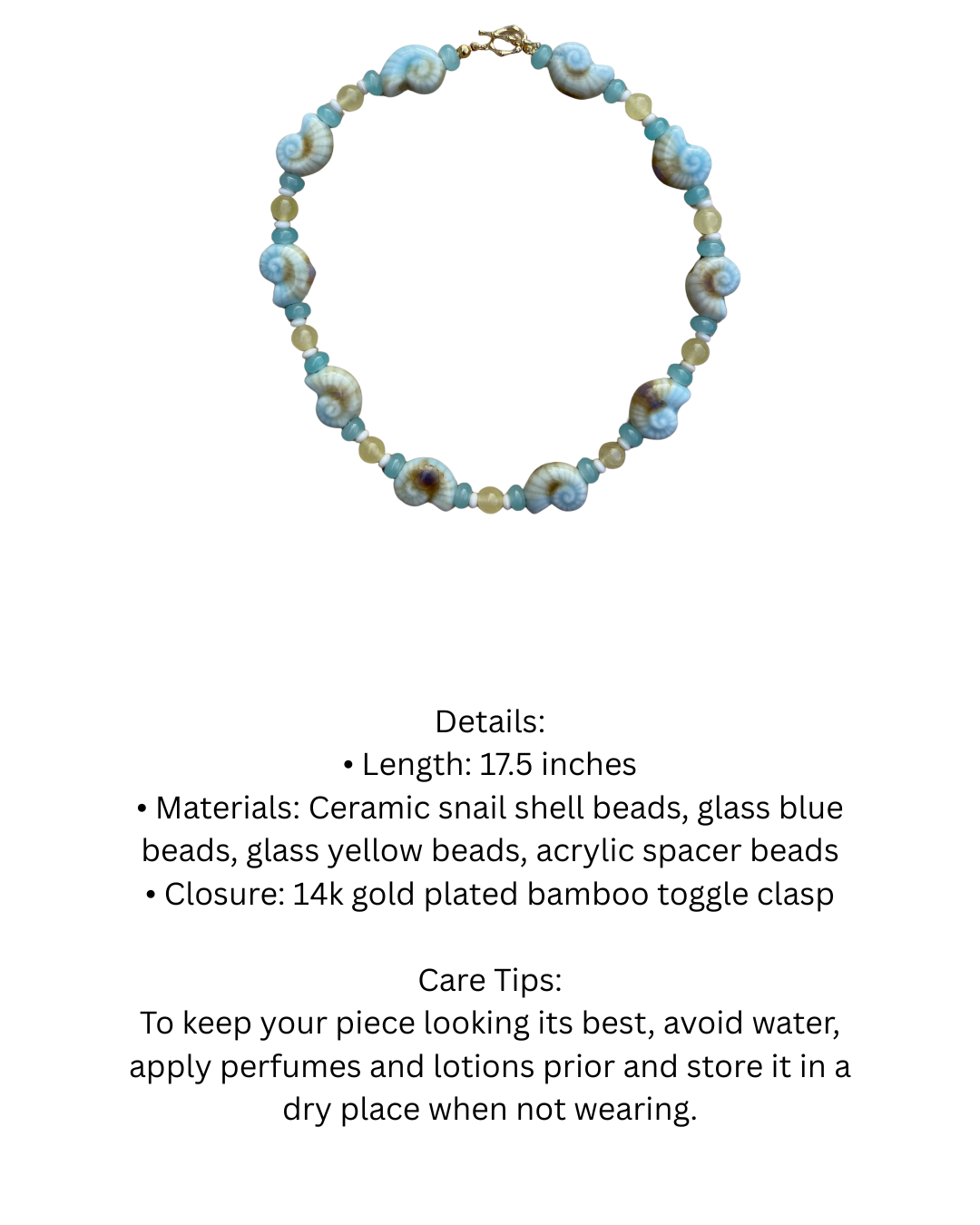 Capri Shell Necklace - Blue