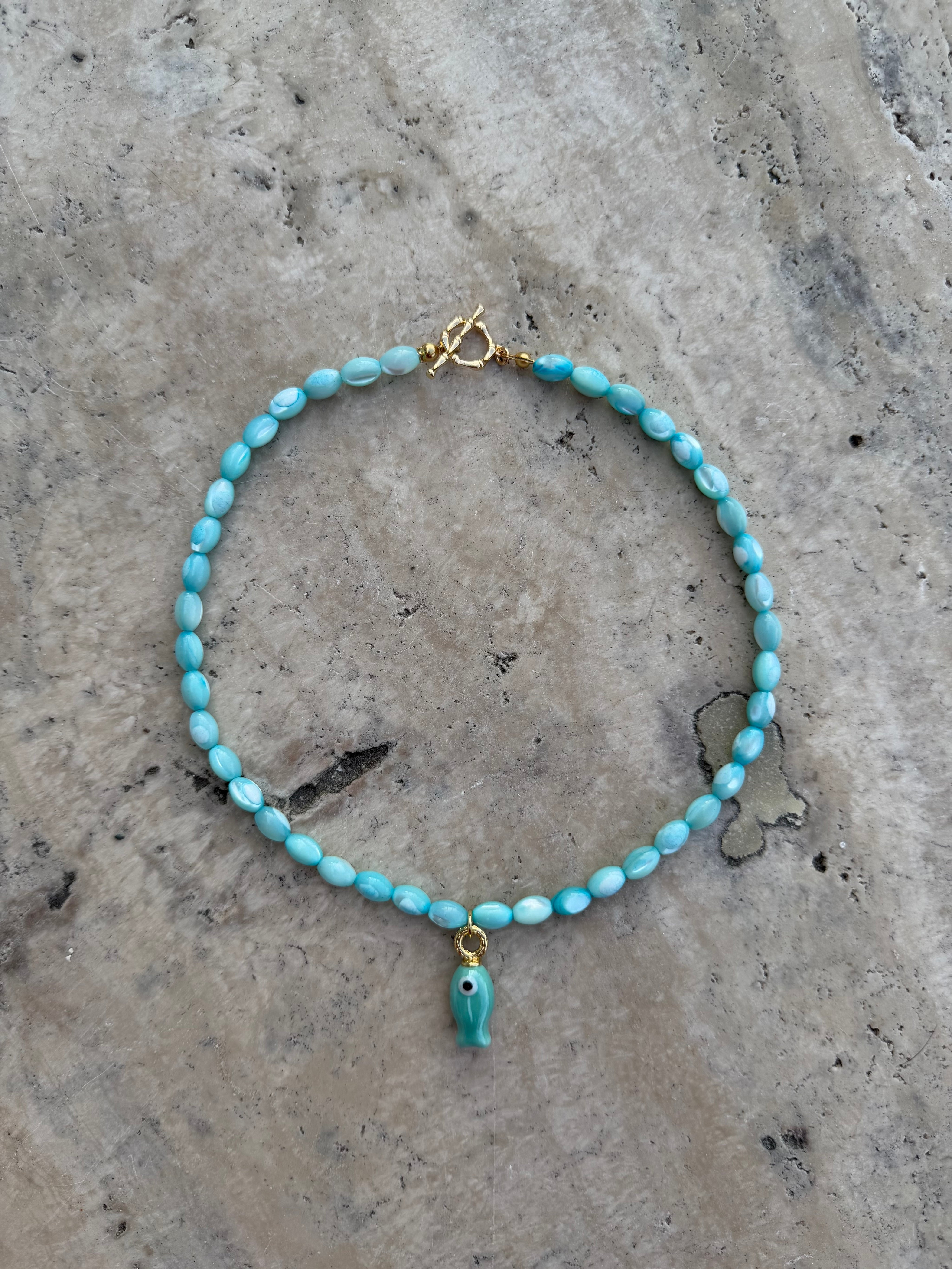 Cassis Pendant Necklace - Blue