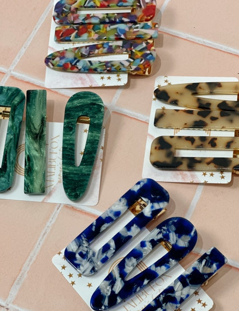 Acrylic Hair Clip Trio Set - ACC