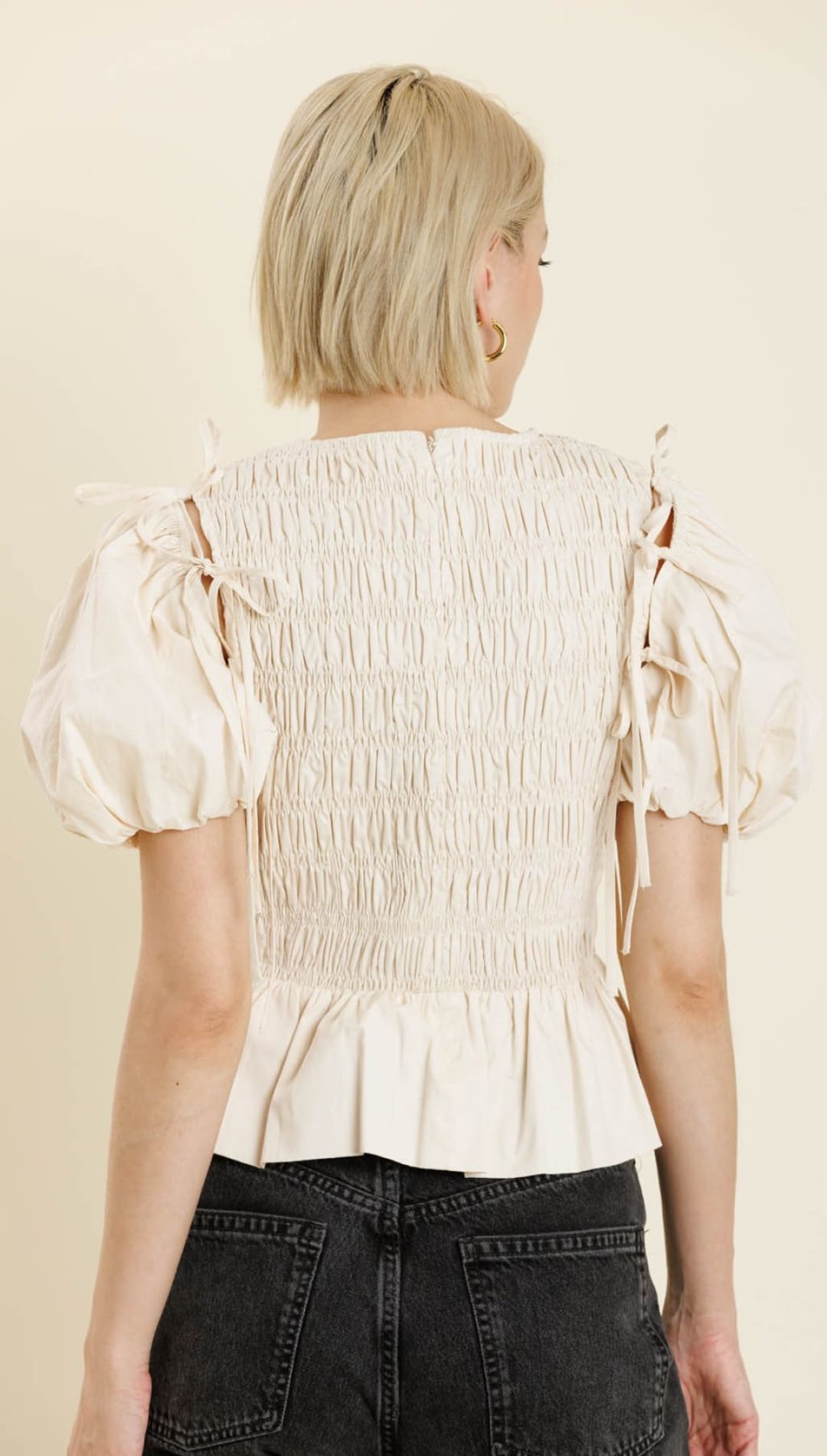 【meer.】CREAM PUFF TOP /BLK a6eed43524935ca4df530166dbe2c9