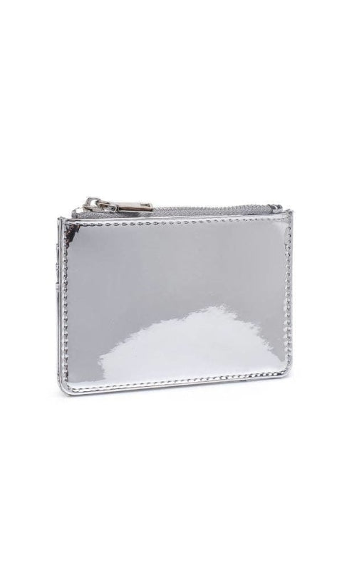 Afina Mirror Metallic Card Holder Wallet: Silver - Silver - ACC