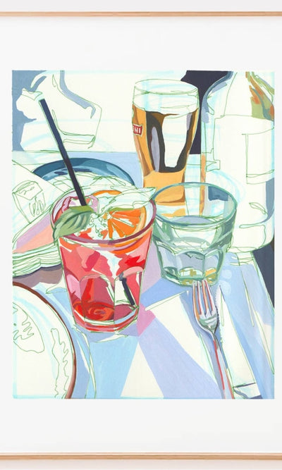 Aperol Spritz Cocktails in Italy Signed Giclee Print - 8x10 - 310 Home/Gift
