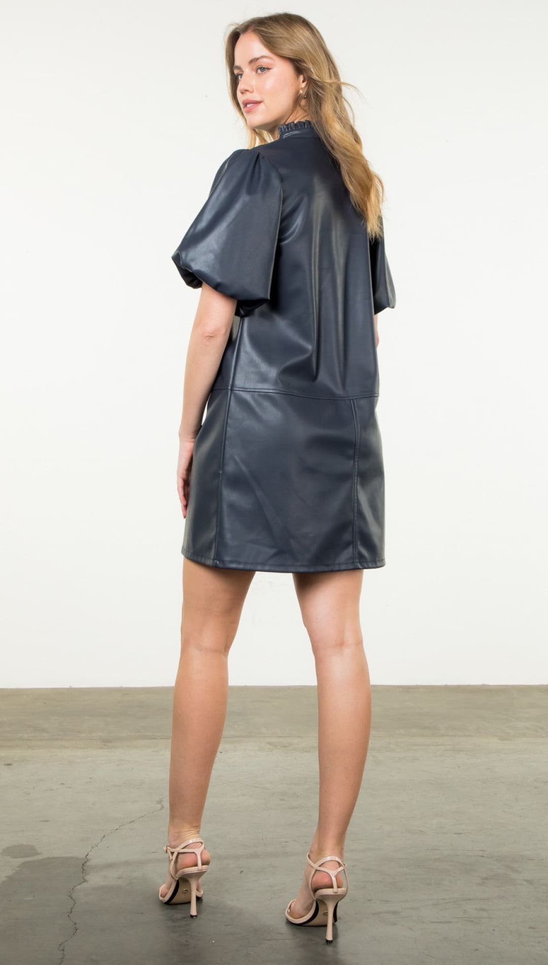 Becca Puff Sleeve Vegan Leather Dress - 180 Dresses