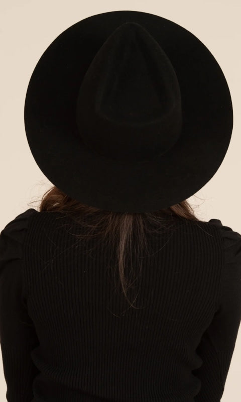 HBL1178-BESSIE WOOL HAT-BLACK - Hats