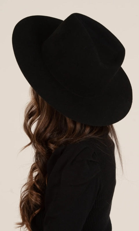 HBL1178-BESSIE WOOL HAT-BLACK - Hats