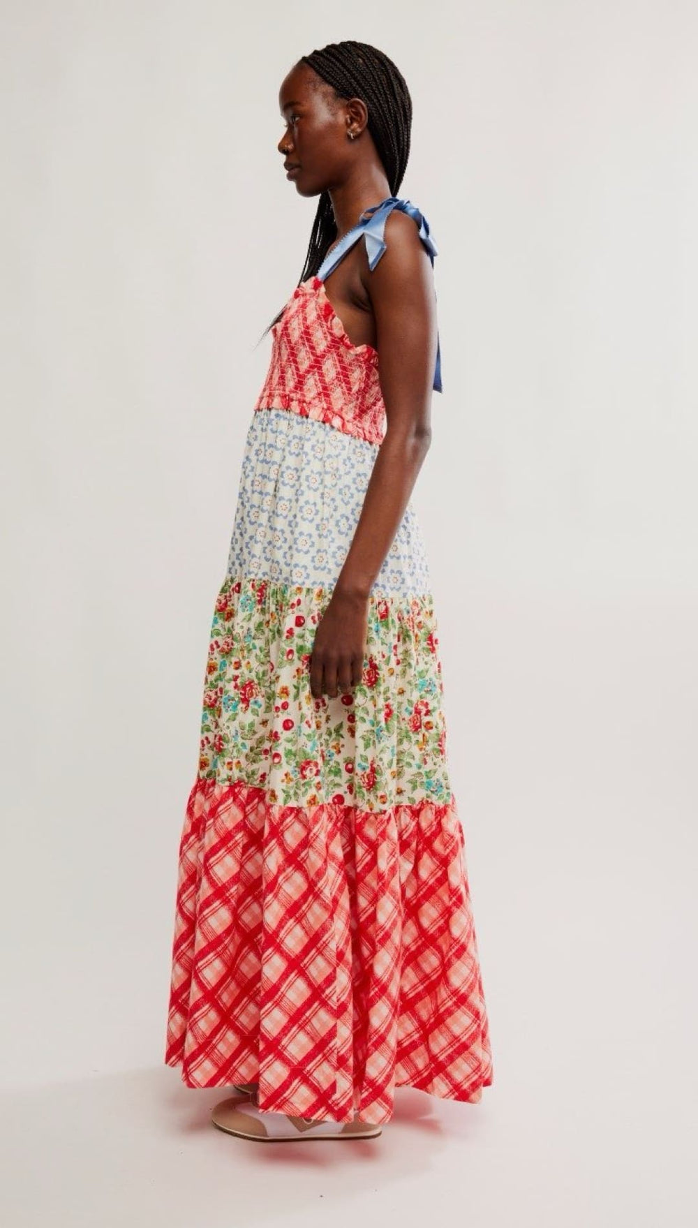 Patchwork maxi dress.