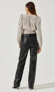 Braydon Pleated Ruched Top - 110 Long Sleeve