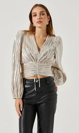 Braydon Pleated Ruched Top
