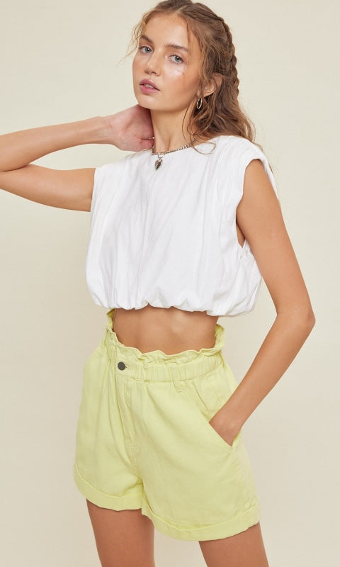 Bubble Crop Hem Tank - 120 Sleeveless