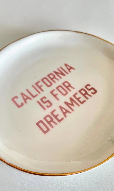 California Is For Dreamers Trinket Tray - Pink Lettering - GIFT