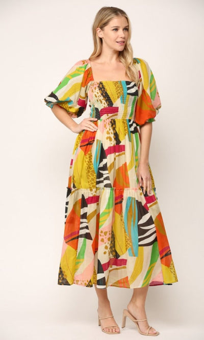 Capri Multi Colored Maxi Dress - Dress