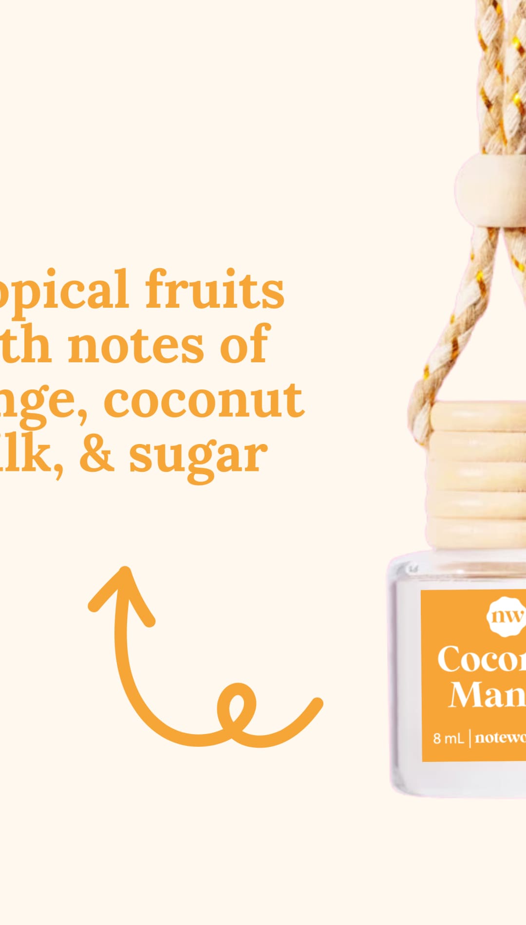 Coconut mango car air freshener.