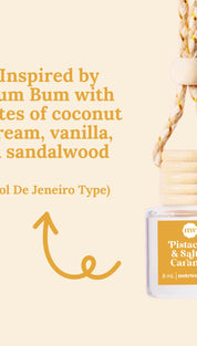 Pistachio and salted caramel car air freshener.