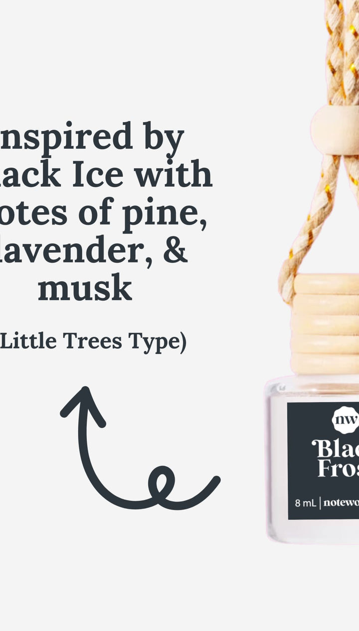 Black Ice-inspired car air freshener.