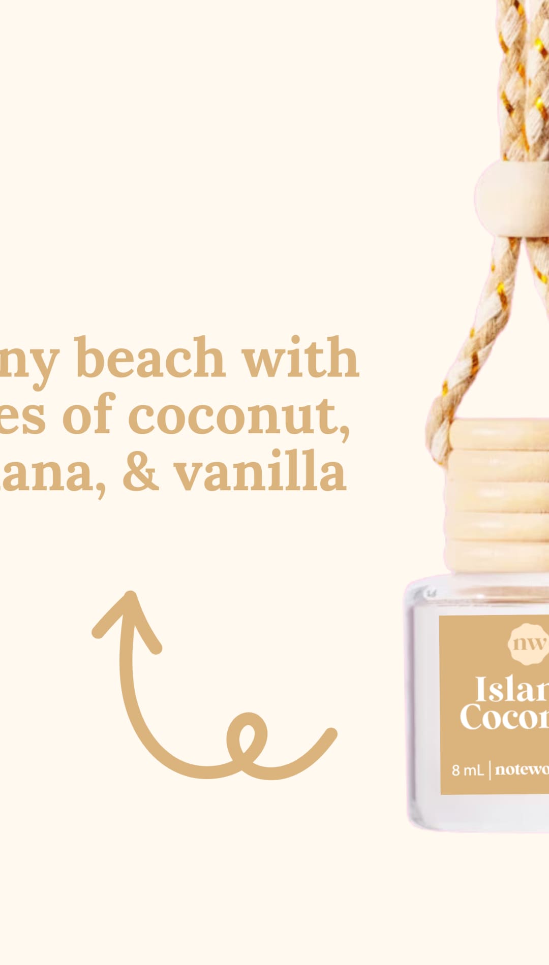 Island Coconut car air freshener.