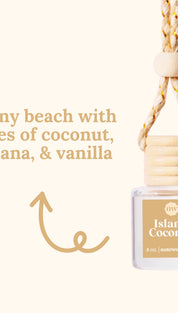 Island Coconut car air freshener.
