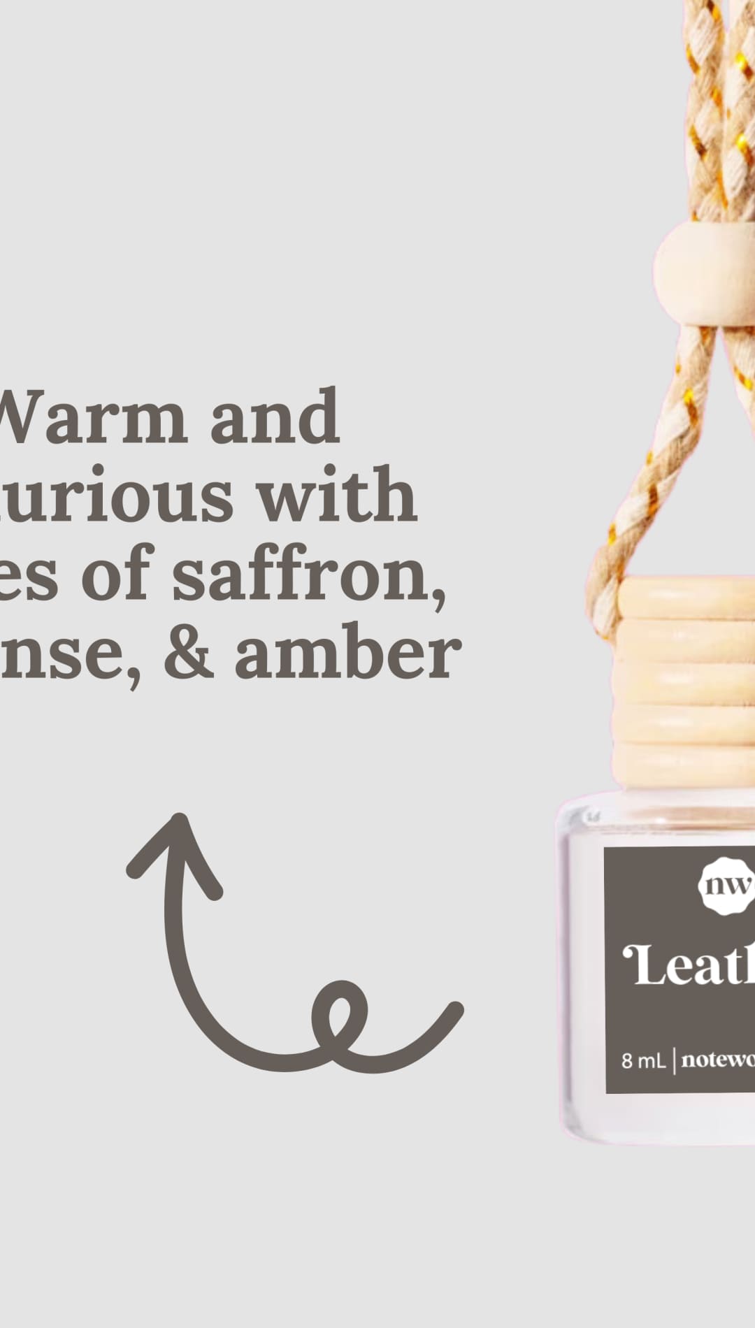 Leather-scented car air freshener.