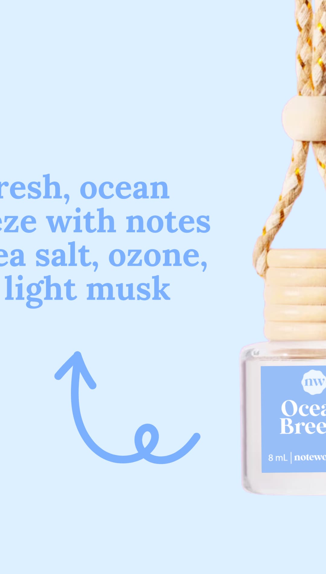 Ocean Breeze car air freshener.