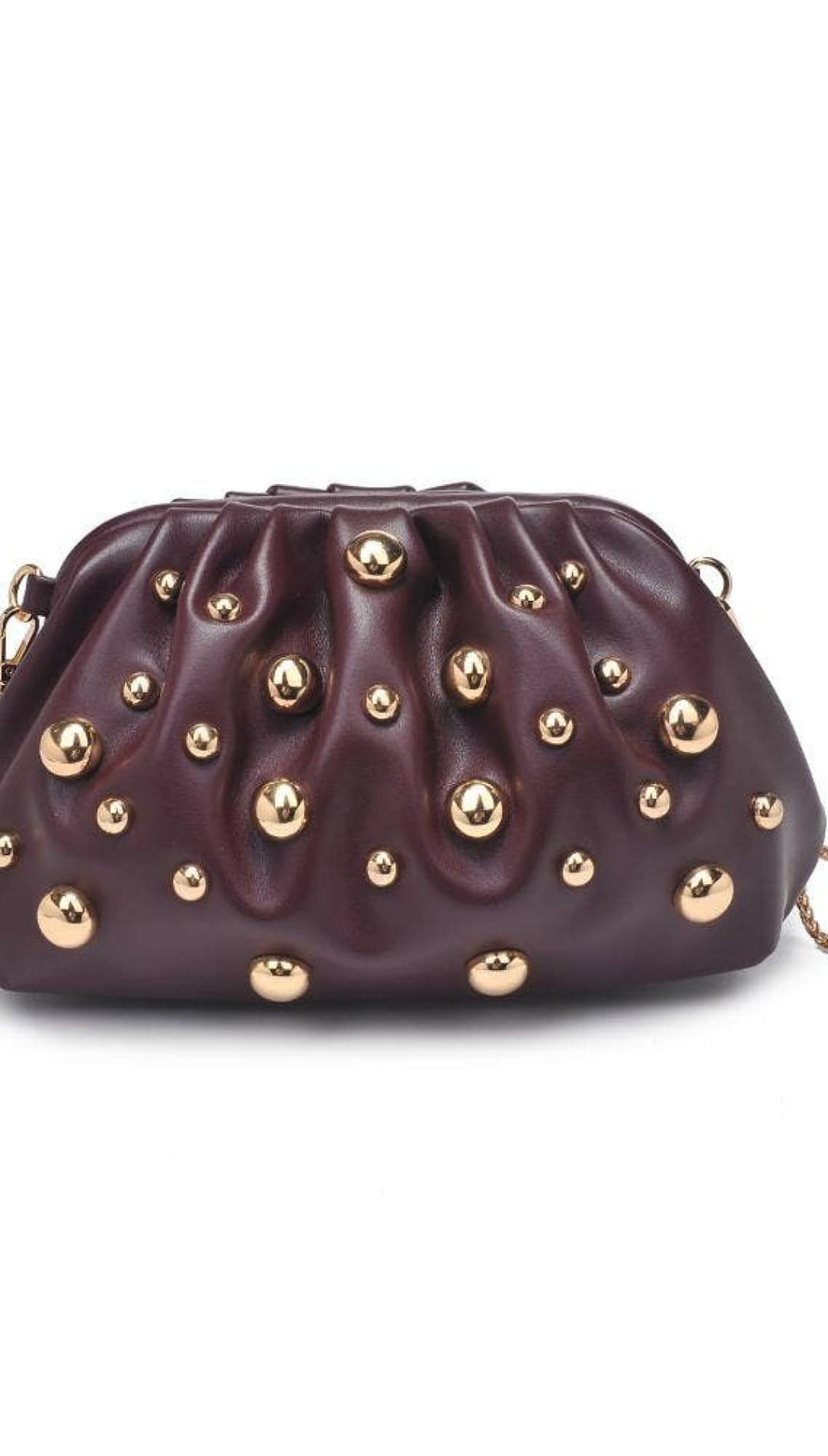 Carey Studded Clutch - Wine - 270 Handbags